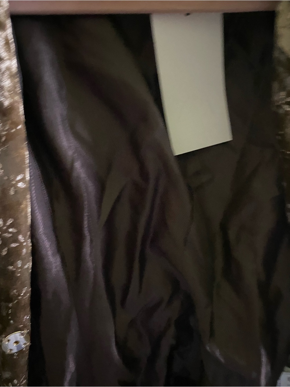 Zara Metallic Thread Crushed Velvet Tie-Waist Old Money Blazer Jacket Gold L - Picture 3 of 16